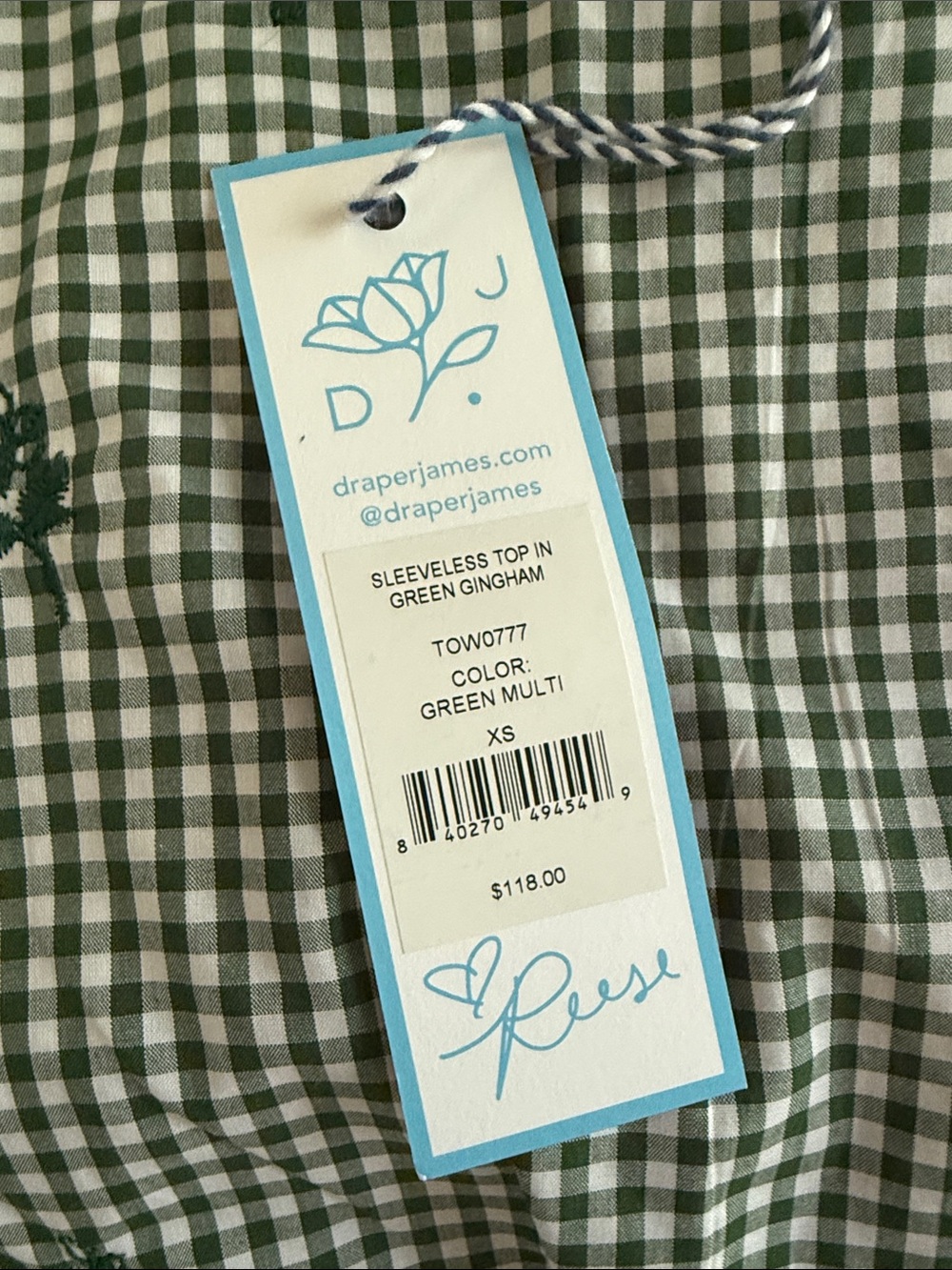 NWT Draper James Green Gingham Maxi Skirt and Top - Picture 10 of 10